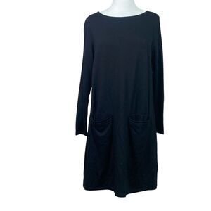 Eileen Fisher Long Sleeve Dress Size Medium Solid Black